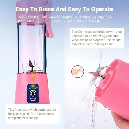 Miniatura 7 de Batidora portátil compacta de 12 onzas recargable por USB, con potente motor: perfecta para batidos, batidos, exprimidor de frutas/verduras