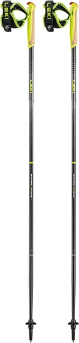LEKI Evotrail FX.One TA - Bastones de trekking plegables de aluminio para senderismo y correr por senderos Negro-Amarillo Neón-Antracita Oscuro