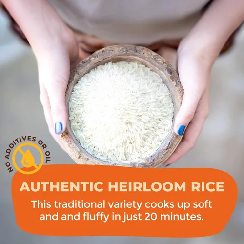 Miniatura 4 de Lotus Foods Regenerative - Arroz basmati blanco orgánico – Arroz blanco de grano largo sin gluten, vegano, sin OMG, uso para curry, salteados, pudín
