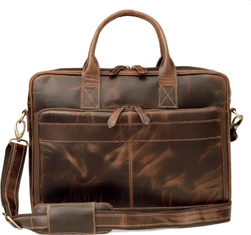 Miniatura 12 de Maletín de piel de 18 pulgadas para ordenador portátil, bolsas de mensajero para hombres y mujeres, la mejor bolsa de oficina, escuela, universidad