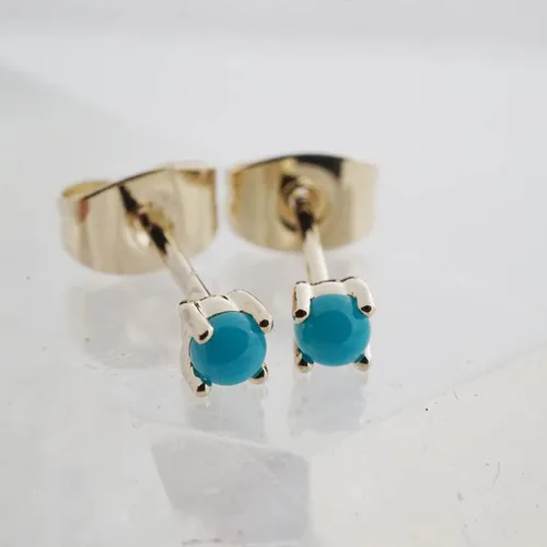 Miniatura 3 de HONEYCAT Tiny Birthstone Stud Earrings (Natural Stones) in Gold, Rose Gold, or Silver Minimalist, Delicate Jewelry