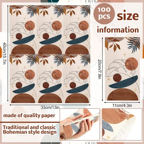 Miniatura 3 de Paquete de 100 servilletas florales desechables de papel de 2 capas decorativas para cena, servilletas de cóctel de flores para baño, inodoro