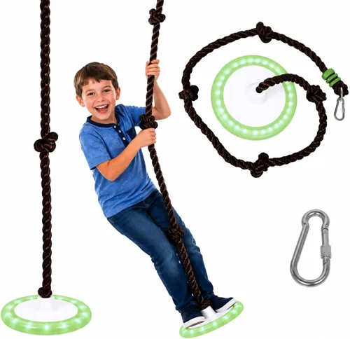 Miniatura 8 de Swurfer Disco Tree Swing - Swing Sets for Backyard, Outdoor Swing, Swingset Outdoor for Kids, Easy Installation, Heavy Duty, Adjustable Climbing
