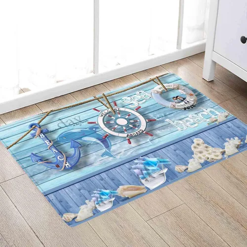 Miniatura 7 de LYFANS Manta de espuma de esponja para baño y cocina (21 x 35.5 pulgadas), almohadilla de franela antideslizante brillante impresa en 3D para mesita