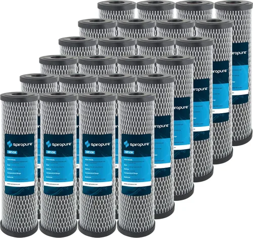 SpiroPure Repuesto para cartucho de filtro de agua de celulosa impregnado de carbono C8 155220-43 10x2.5 (24 unidades)