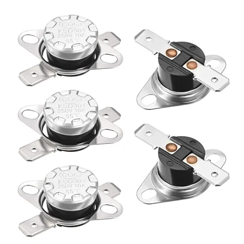Miniatura 18 de uxcell KSD301 Termostato 32.0 °F/32 ° F 10 A Normalmente Cerrado N.C Ajuste Snap Disc Interruptor de temperatura para microondas, horno, cafeteras 2
