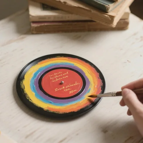 Miniatura 3 de BFZMSLY Paquete de 12 discos de vinilo en blanco de 7 pulgadas, discos retro falsos para fiestas de rock & roll, exhibición de pared de estudio