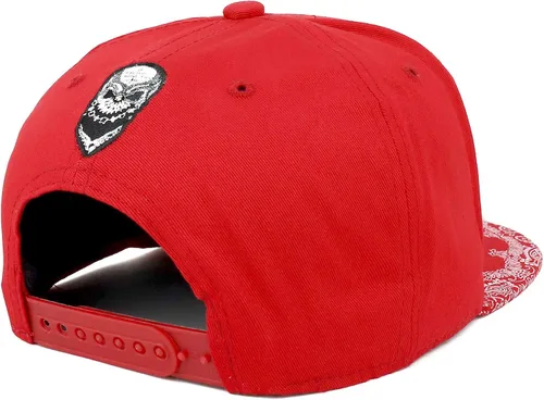 Miniatura 3 de Trendy Apparel tienda bordado de la Bandana snapback de calavera con estampado de cachemira Flatbill Cap