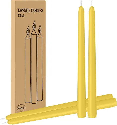 Miniatura 29 de Paquete de 30 velas cónicas blancas - 10 pulgadas sin goteo, sin humo y sin perfume Larga duración 8 horas Velas altas vertidas a mano Velas