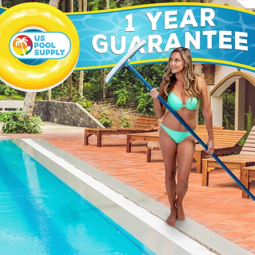 Miniatura 5 de U.S. Pool Supply Cabezal de cepillo de piscina para piscinas enterradas, cepillo de piscina de 18 pulgadas con mango de poste, cepillos de cerdas