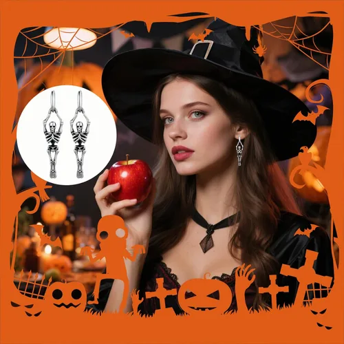 Miniatura 3 de Halloween Earrings For Women, Halloween Party Decorations Accessories