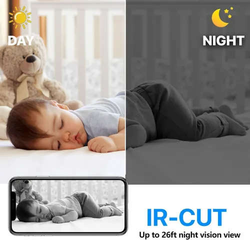 Miniatura 5 de Cámara inalámbrica WiFi con batería, cámara inalámbrica HD1080P para seguridad del hogar, cámara para mascotas, monitor de bebé