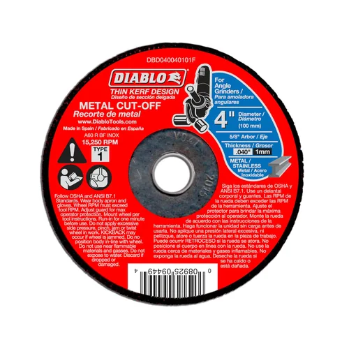 Miniatura 18 de Diablo Disco de corte de metal de diamante para metal, durabilidad extrema y larga vida útil, segmentado, 5 pulgadas de diámetro, eje de 7/8