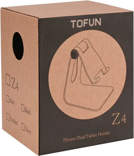 Miniatura 7 de Soporte plegable negro para teléfono celular de aleación de aluminio, soporte de teléfono de metal de mesa con ángulo ajustable por eje giratorio