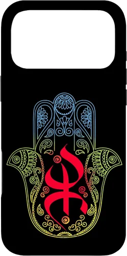 Miniatura 22 de Funda para iPhone 13 Pro Max Khamsa Amazigh Berber con símbolo de Yaz con colores vibrantes de la bandera