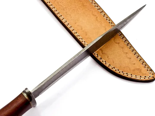 Miniatura 7 de BK-3035 Cuchillos de caza hechos a mano de acero de Damasco de 15 pulgadas - Mango de madera de rosa.