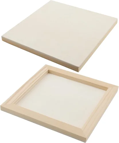 Miniatura 4 de MOUYAT Paquete de 20 paneles de lienzo de madera de 6 x 6 pulgadas, tableros de lienzo de madera de abedul sin terminar para pintar, tableros