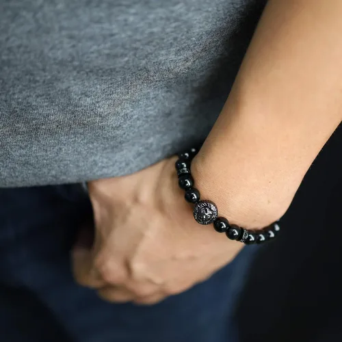 Miniatura 2 de COAI Pulsera de león con cuentas de piedra para hombres y mujeres, Piedra