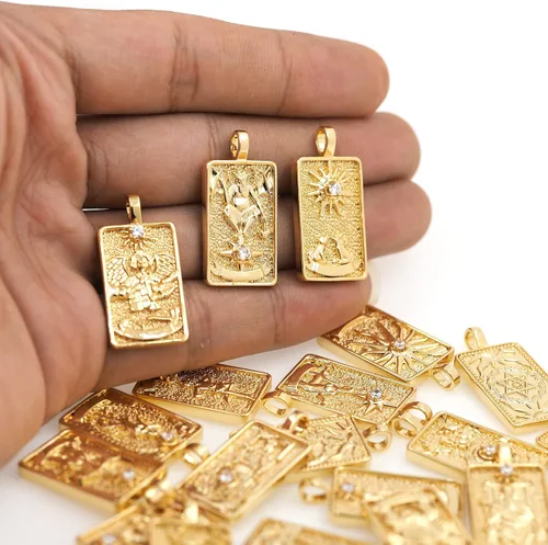 Miniatura 4 de Encantos para hacer joyas con tarjetas de tarot, exquisito collar de sol, dije de luna, suministros para hacer joyas de bricolaje