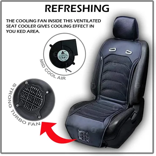 Miniatura 3 de ZONETECH Cojín de Asiento de Coche con Enfriamiento - Negro 12V Masajeador Enfriador Automotriz Cómodo Almohadilla - Circulación de Aire
