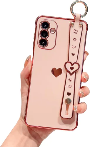Miniatura 10 de DEFBSC Funda compatible con Samsung Galaxy A14 5G, con borde galvanizado con correa para la muñeca, protección completa de la cámara, esquinas Negro