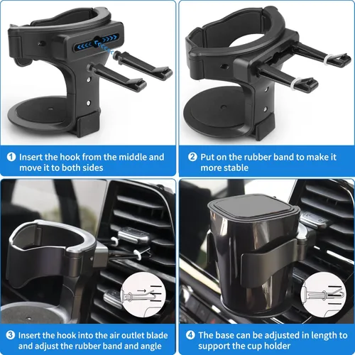 Miniatura 4 de QIIYCCE Portavasos para automóvil, expansor de portavasos para rejillas de ventilación de automóvil, soporte para cenicero de automóvil, adecuado