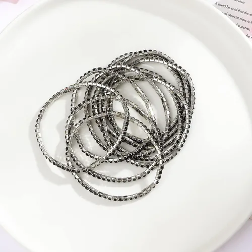 Miniatura 5 de DIMISHIN Pulsera elástica de diamantes de imitación para mujer, juego de pulsera de tenis de cristal apilable