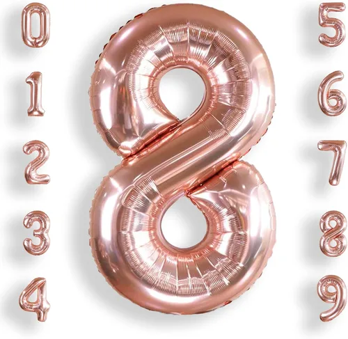 Miniatura 11 de AULE Globos grandes de 40 pulgadas con números 0 azules, globos grandes de números de aluminio, decoraciones de fiesta de cumpleaños de helio