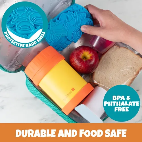 Miniatura 5 de Paquetes de hielo duros para niños (paquete de 3) paquetes de congeladores delgados y ligeros, reutilizables, enfriadores de larga duración Monster