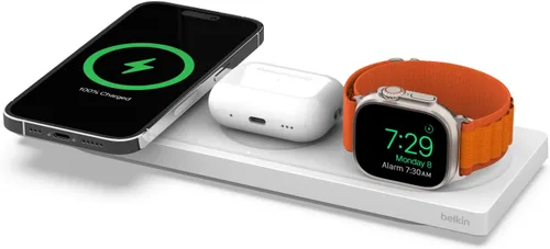 Miniatura 9 de Belkin MagSafe - Almohadilla de carga inalámbrica 3 en 1, carga inalámbrica rápida para Apple Watch, iPhone 17, iPhone 16, iPhone 15, iPhone 14 Negro