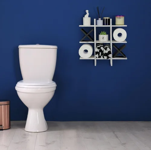 Miniatura 5 de Weysat Soporte de Papel Higiénico Tic Tac Toe Decoración de Pared de Baño Almacenamiento Colgante de Madera Rústica Estantes Independientes Montados