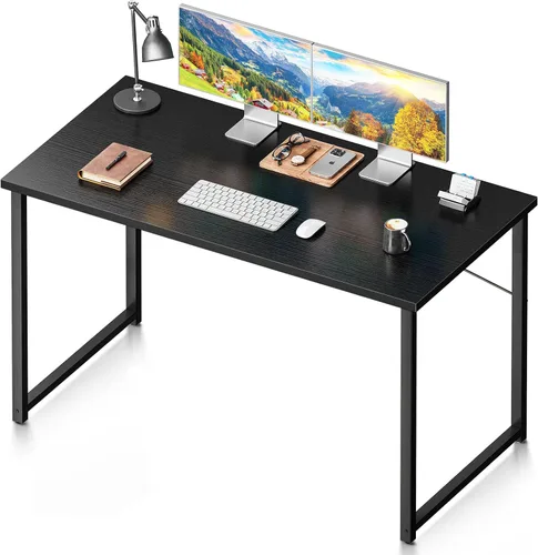 Miniatura 10 de Coleshome Escritorio para computadora de 48 pulgadas, escritorio moderno de estilo simple para oficina en casa, escritorio de estudio para Roble gris
