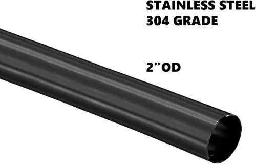 Miniatura 2 de Tubo redondo de acero inoxidable con acabado negro mate de 2 pulgadas, grado 304, calibre 18 (36 pulgadas de largo)