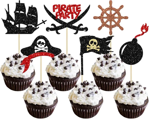 Miniatura 13 de 24 piezas inspiradas en Mo para cupcakes de cumpleaños con purpurina de hoja de palma, flor de moana, decoración de fiesta de cumpleaños hawaiana