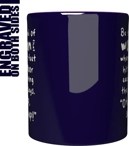 Miniatura 3 de NM NEXTMUG Taza de cerámica grabada azul cobalto y rosa - Be the Kind of Woman that the Devil Says... - Taza de café gruñona para mujer