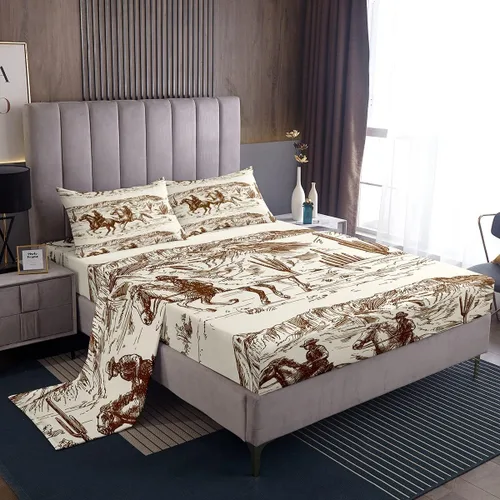 Miniatura 49 de Erosebridal Highland Cow - Juego de sábanas de tamaño individual con diseño de rosas para niños, niñas, adolescentes, adultos, animales salvajes