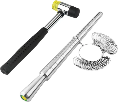 Miniatura 8 de Medidor de Talla de Anillo Herramienta de Medición Mandril de Anillo de Metal Medidor de Anillo y Medidor de Talla de Anillo para Mujeres y Hombres