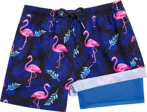 BRISIRA Trajes de Baño para Niños Shorts de Natación Tipo Bóxer de Compresión con Forro Brief Pantalones Cortos de Natación Anti-Rozaduras para