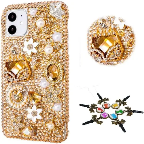 Miniatura 12 de Sparkle - Funda para teléfono compatible con Samsung Galaxy A12, elegante, hecha a mano en 3D, diseño de diamantes de imitación, diseño de diamantes