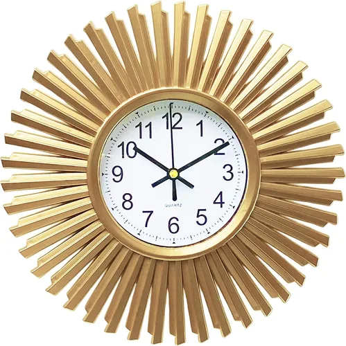 Miniatura 9 de Reloj de pared de cocina, reloj de pared plateado con forma de estrella de estallido, funciona con pilas, reloj de pared decorativo moderno de 10