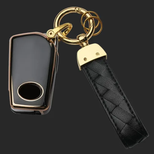 Miniatura 6 de para llavero Toyota Funda con llavero Compatible con Fortuner tundra Camry RAV4 Highlander Corolla Funda para llave inteligente (Negro, 4 botones)