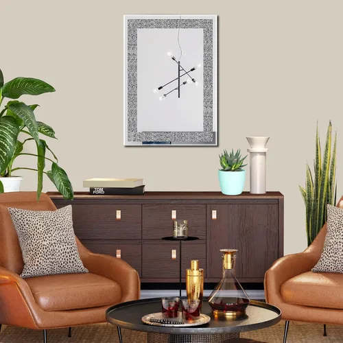 Miniatura 2 de Ruomeng Espejo de pared rectangular de cristal aplastado con diamantes para decoración del hogar, espejo de acento para baño, entrada y dormitorio