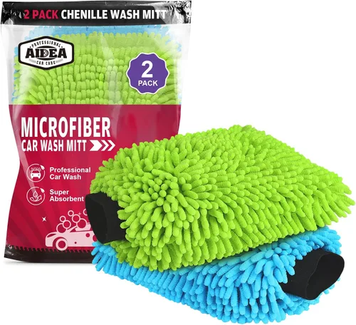 Miniatura 13 de AIDEA Manopla de Lavado de Coche de Microfibra-2PK, Sin Rayones y Sin Pelusas, Manopla de Lavado de Microfibra Chenille Premium-Azul Tamaño Regular