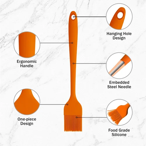 Miniatura 6 de Craebuer Cepillos de silicona para repostería, paquete de 5 cepillos de cocina resistentes al calor para salsa de mantequilla de aceite, cepillo