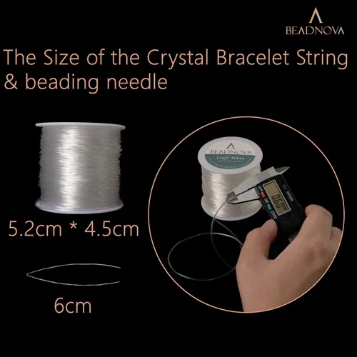 Miniatura 2 de BEADNOVA Cuerda de pulsera de 0.024 in de alambre transparente para manualidades para hacer joyas, hilo elástico (328.1 ft)
