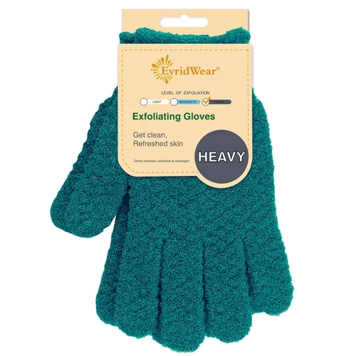 Miniatura 17 de Evridwear - Guantes exfoliantes de baño de doble textura para ducha, spa, masaje y exfoliantes corporales, elimina las células muertas de la piel
