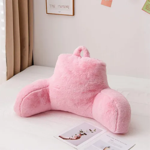 Miniatura 16 de A Nice Night Almohada de lectura de piel sintética con cuña para adultos y niños, respaldo con brazos para sentarse en la cama/sofá para reposo