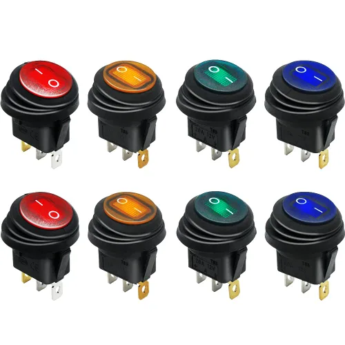 Miniatura 9 de mxuteuk Interruptor basculante momentáneo (ENCENDIDO) - Apagado de palanca DPST Power 4 Pin AC 250V 6A 125V 10A, uso para coche, barco