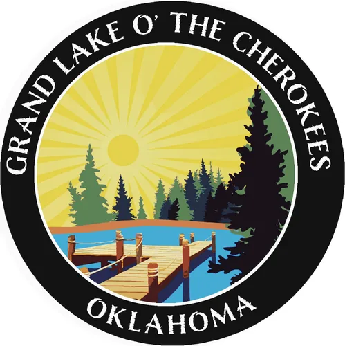 Lake Dock - Grand Lake O' The Cherokees - Oklahoma - Adhesivo adhesivo para ventana de coche y camión de 3.5 pulgadas