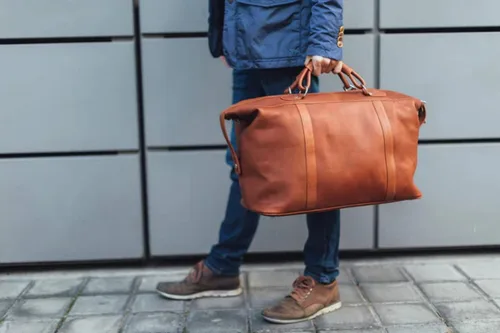Miniatura 8 de Piel Leather Bolso de mano grande, Saddle, Bolso de mano grande